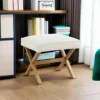 Small Ottoman Foot Rest Mid-Century Modern X Square Polyester Foot Stool