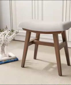 Solid Wood Vanity Stool Saddle Cushion Vanity